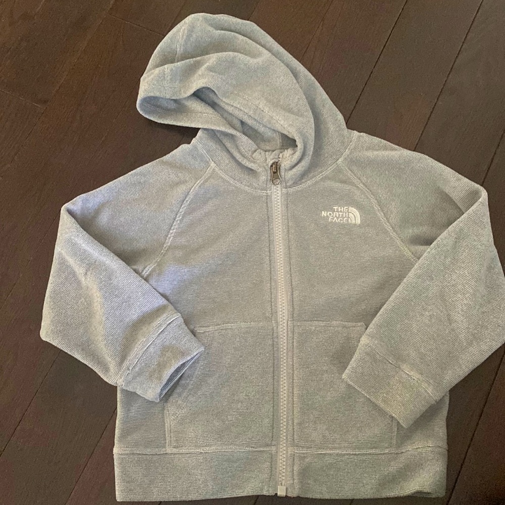 North Face grey hooded toddler fleece size 3T